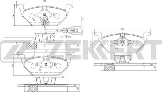 Zekkert BS-1138 - Kit de plaquettes de frein, frein à disque cwaw.fr