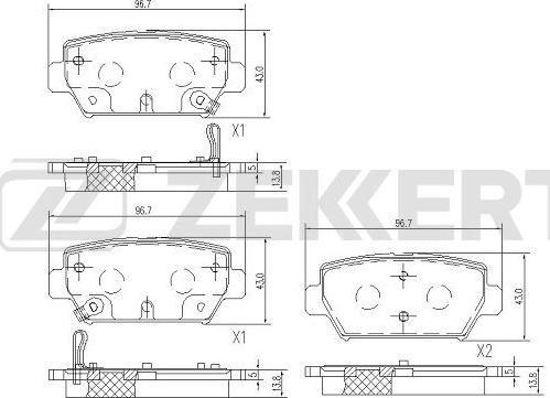 Zekkert BS-1124 - Kit de plaquettes de frein, frein à disque cwaw.fr