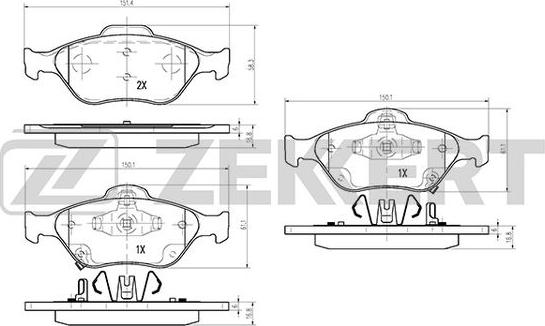 Zekkert BS-1120 - Kit de plaquettes de frein, frein à disque cwaw.fr