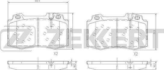 Zekkert BS-1121 - Kit de plaquettes de frein, frein à disque cwaw.fr