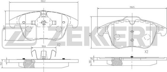 Zekkert BS-1128 - Kit de plaquettes de frein, frein à disque cwaw.fr