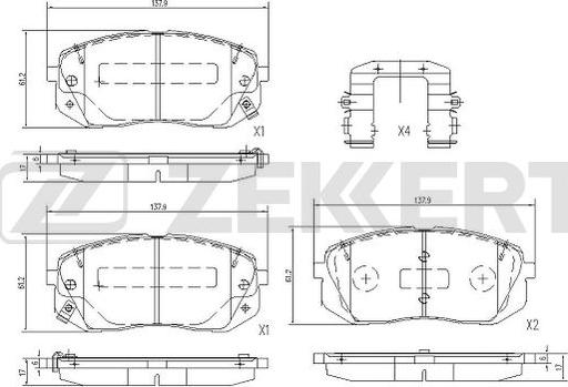 Zekkert BS-1122 - Kit de plaquettes de frein, frein à disque cwaw.fr