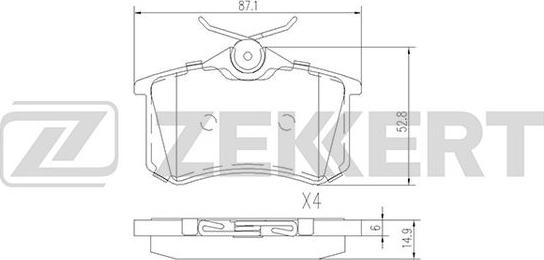 Zekkert BS-1127 - Kit de plaquettes de frein, frein à disque cwaw.fr