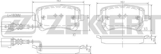 Zekkert BS-1179 - Kit de plaquettes de frein, frein à disque cwaw.fr