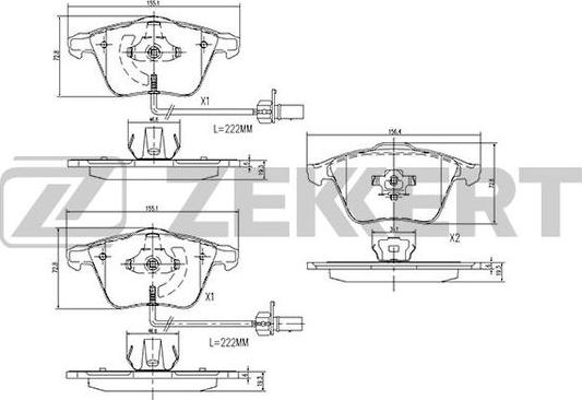 Zekkert BS-1173 - Kit de plaquettes de frein, frein à disque cwaw.fr