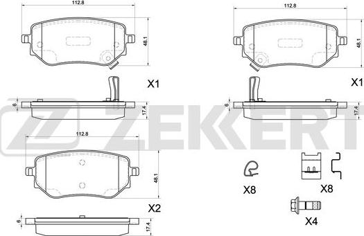 Zekkert BS-1172 - Kit de plaquettes de frein, frein à disque cwaw.fr