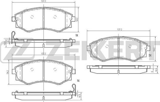 Zekkert BS-1859 - Kit de plaquettes de frein, frein à disque cwaw.fr