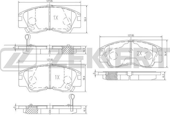 Zekkert BS-1858 - Kit de plaquettes de frein, frein à disque cwaw.fr