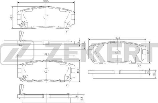 Zekkert BS-1853 - Kit de plaquettes de frein, frein à disque cwaw.fr