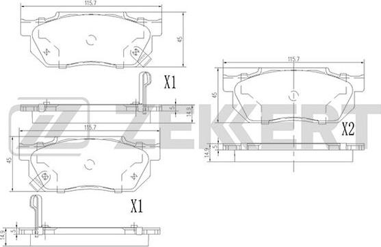 Zekkert BS-1860 - Kit de plaquettes de frein, frein à disque cwaw.fr