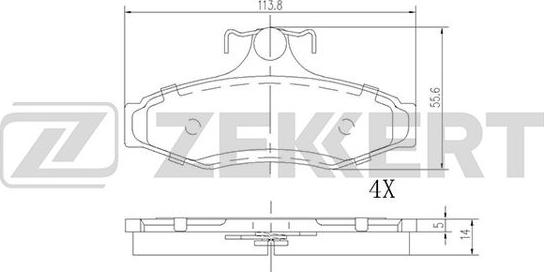 Zekkert BS-1863 - Kit de plaquettes de frein, frein à disque cwaw.fr