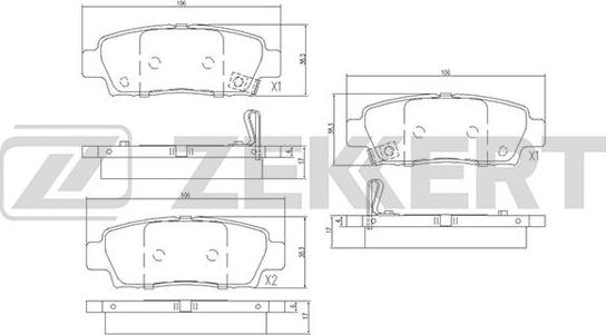 Zekkert BS-1862 - Kit de plaquettes de frein, frein à disque cwaw.fr