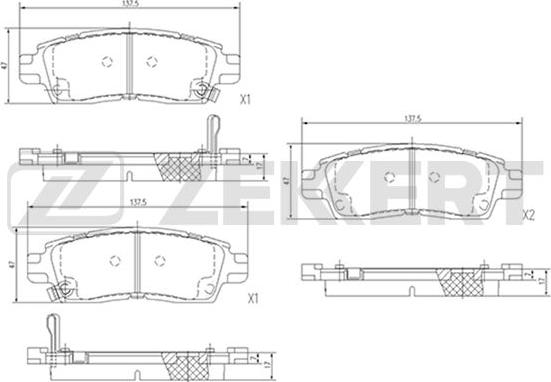 Zekkert BS-1867 - Kit de plaquettes de frein, frein à disque cwaw.fr