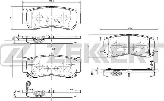 Zekkert BS-1810 - Kit de plaquettes de frein, frein à disque cwaw.fr