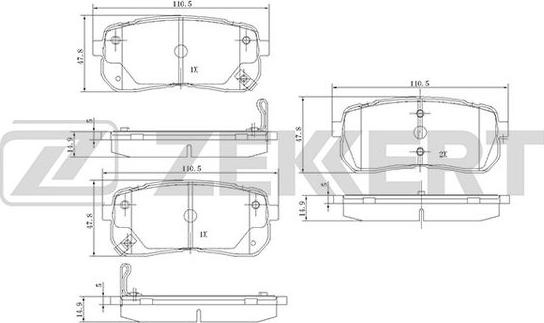 Zekkert BS-1811 - Kit de plaquettes de frein, frein à disque cwaw.fr