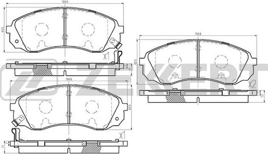 Zekkert BS-1812 - Kit de plaquettes de frein, frein à disque cwaw.fr