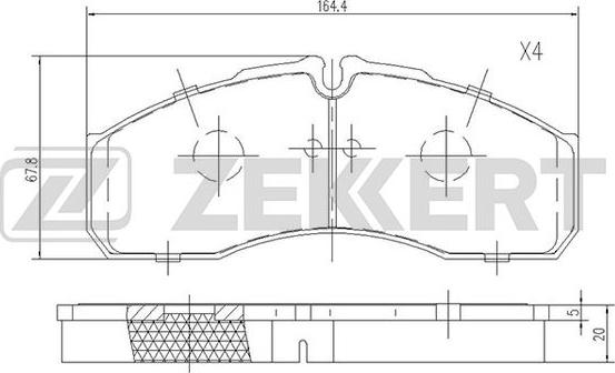 Zekkert BS-1883 - Kit de plaquettes de frein, frein à disque cwaw.fr