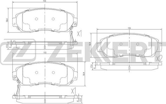 Zekkert BS-1882 - Kit de plaquettes de frein, frein à disque cwaw.fr