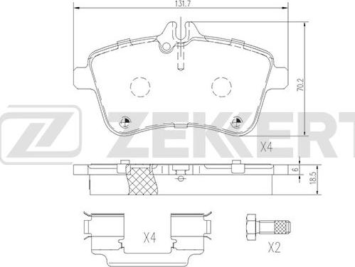 Zekkert BS-1831 - Kit de plaquettes de frein, frein à disque cwaw.fr