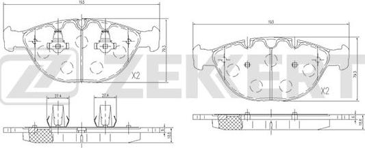 Zekkert BS-1828 - Kit de plaquettes de frein, frein à disque cwaw.fr