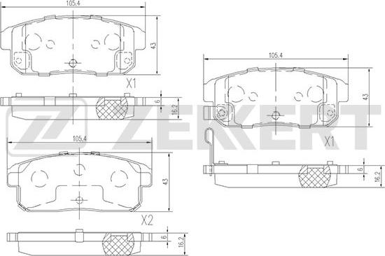 Zekkert BS-1827 - Kit de plaquettes de frein, frein à disque cwaw.fr