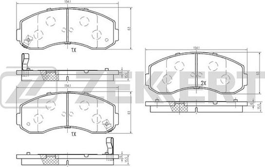 Zekkert BS-1876 - Kit de plaquettes de frein, frein à disque cwaw.fr