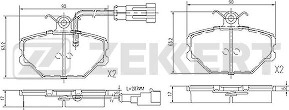 Zekkert BS-1395 - Kit de plaquettes de frein, frein à disque cwaw.fr