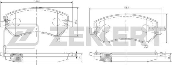 Zekkert BS-1345 - Kit de plaquettes de frein, frein à disque cwaw.fr