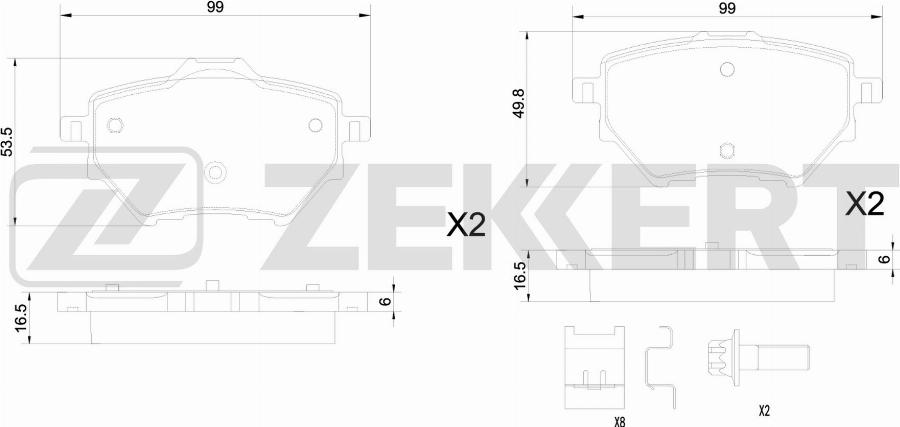 Zekkert BS-1346 - Kit de plaquettes de frein, frein à disque cwaw.fr