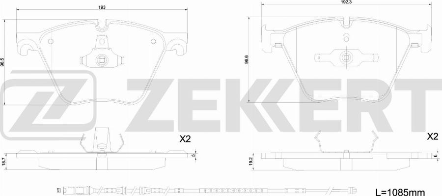 Zekkert BS-1343 - Kit de plaquettes de frein, frein à disque cwaw.fr