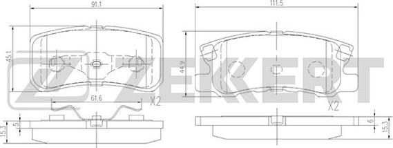 Zekkert BS-1359 - Kit de plaquettes de frein, frein à disque cwaw.fr