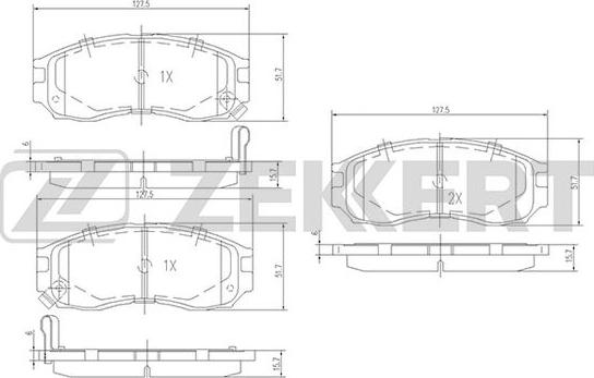 Zekkert BS-1355 - Kit de plaquettes de frein, frein à disque cwaw.fr