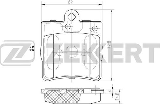 Zekkert BS-1350 - Kit de plaquettes de frein, frein à disque cwaw.fr