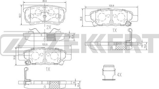 Zekkert BS-1358 - Kit de plaquettes de frein, frein à disque cwaw.fr