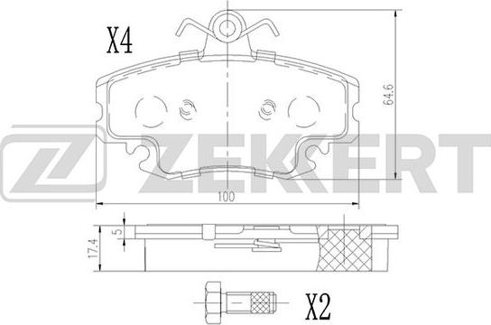 Zekkert BS-1365 - Kit de plaquettes de frein, frein à disque cwaw.fr