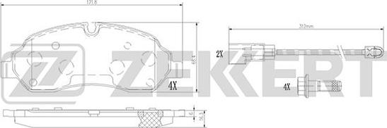 Zekkert BS-1368 - Kit de plaquettes de frein, frein à disque cwaw.fr