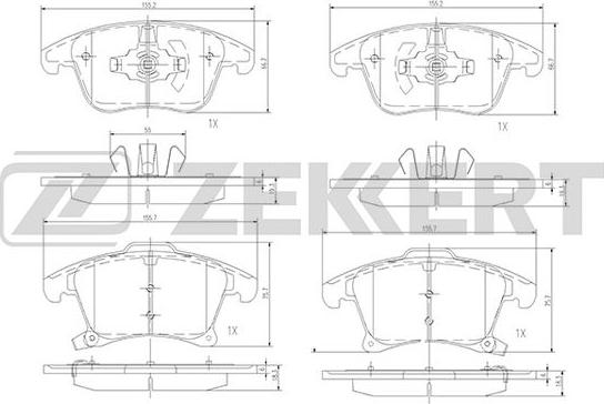 Zekkert BS-1363 - Kit de plaquettes de frein, frein à disque cwaw.fr