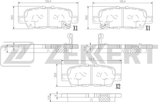 Zekkert BS-1367 - Kit de plaquettes de frein, frein à disque cwaw.fr