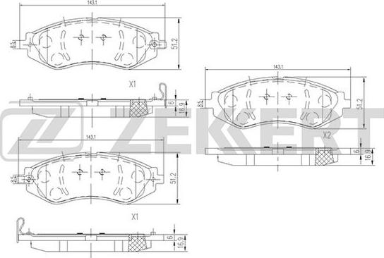 Zekkert BS-1309 - Kit de plaquettes de frein, frein à disque cwaw.fr