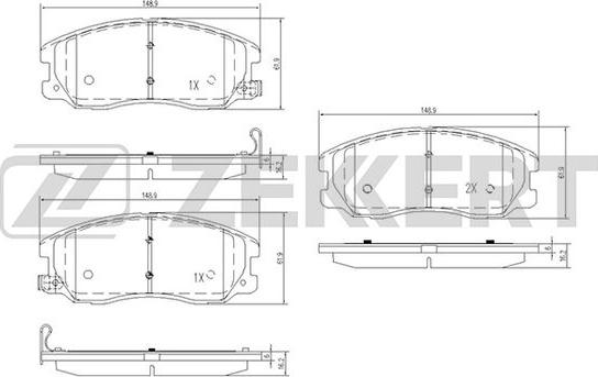 Zekkert BS-1300 - Kit de plaquettes de frein, frein à disque cwaw.fr