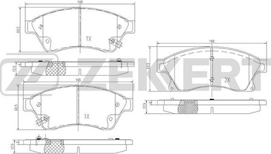 Zekkert BS-1301 - Kit de plaquettes de frein, frein à disque cwaw.fr