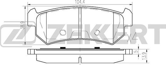 Zekkert BS-1308 - Kit de plaquettes de frein, frein à disque cwaw.fr