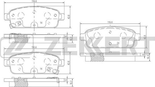 Zekkert BS-1302 - Kit de plaquettes de frein, frein à disque cwaw.fr