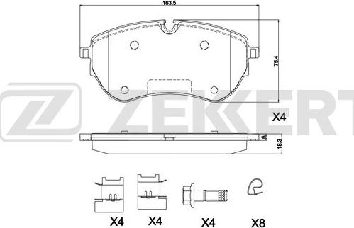 Zekkert BS-1307 - Kit de plaquettes de frein, frein à disque cwaw.fr