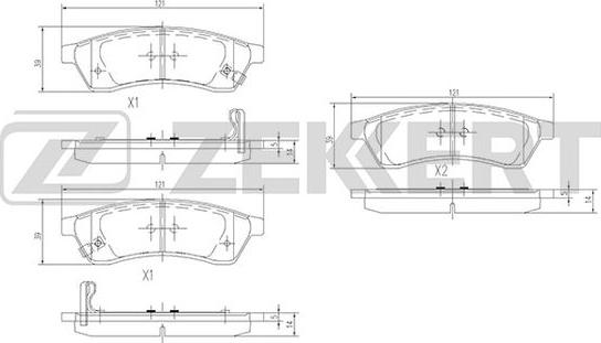 Zekkert BS-1314 - Kit de plaquettes de frein, frein à disque cwaw.fr