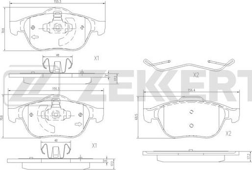 Zekkert BS-1318 - Kit de plaquettes de frein, frein à disque cwaw.fr