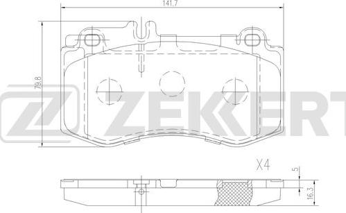 Zekkert BS-1317 - Kit de plaquettes de frein, frein à disque cwaw.fr