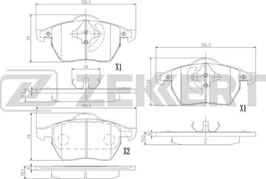 Zekkert BS-1380 - Kit de plaquettes de frein, frein à disque cwaw.fr