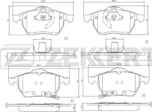 Zekkert BS-1381 - Kit de plaquettes de frein, frein à disque cwaw.fr