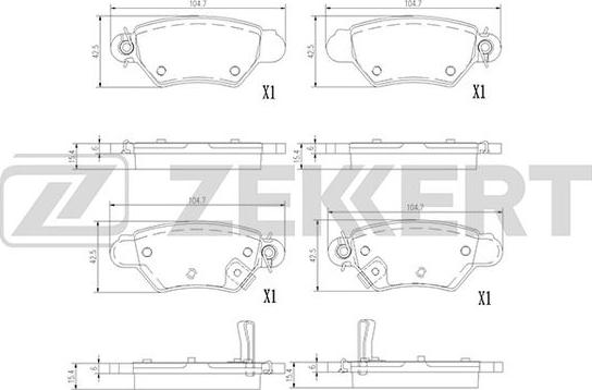 Zekkert BS-1387 - Kit de plaquettes de frein, frein à disque cwaw.fr